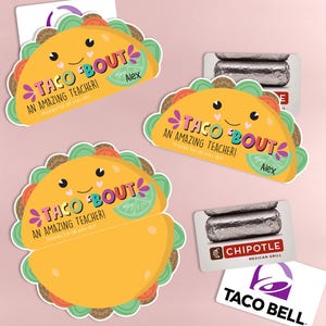 Etichette di ringraziamento per tacos Porta carte regalo Settimana di apprezzamento degli insegnanti Ristorante messicano