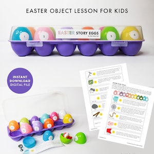 Lección objetiva de la historia de Pascua para niños Huevos de resurrección Actividad para niños pequeños Escuela dominical Educación en el hogar Preescolar Biblia Iglesia Cristiana