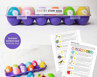 Resurrection Eggs | Easter Story Eggs Lesson, Kids Bible Activity (Digital Download) homeschool preschool Sunday Bible church Christian