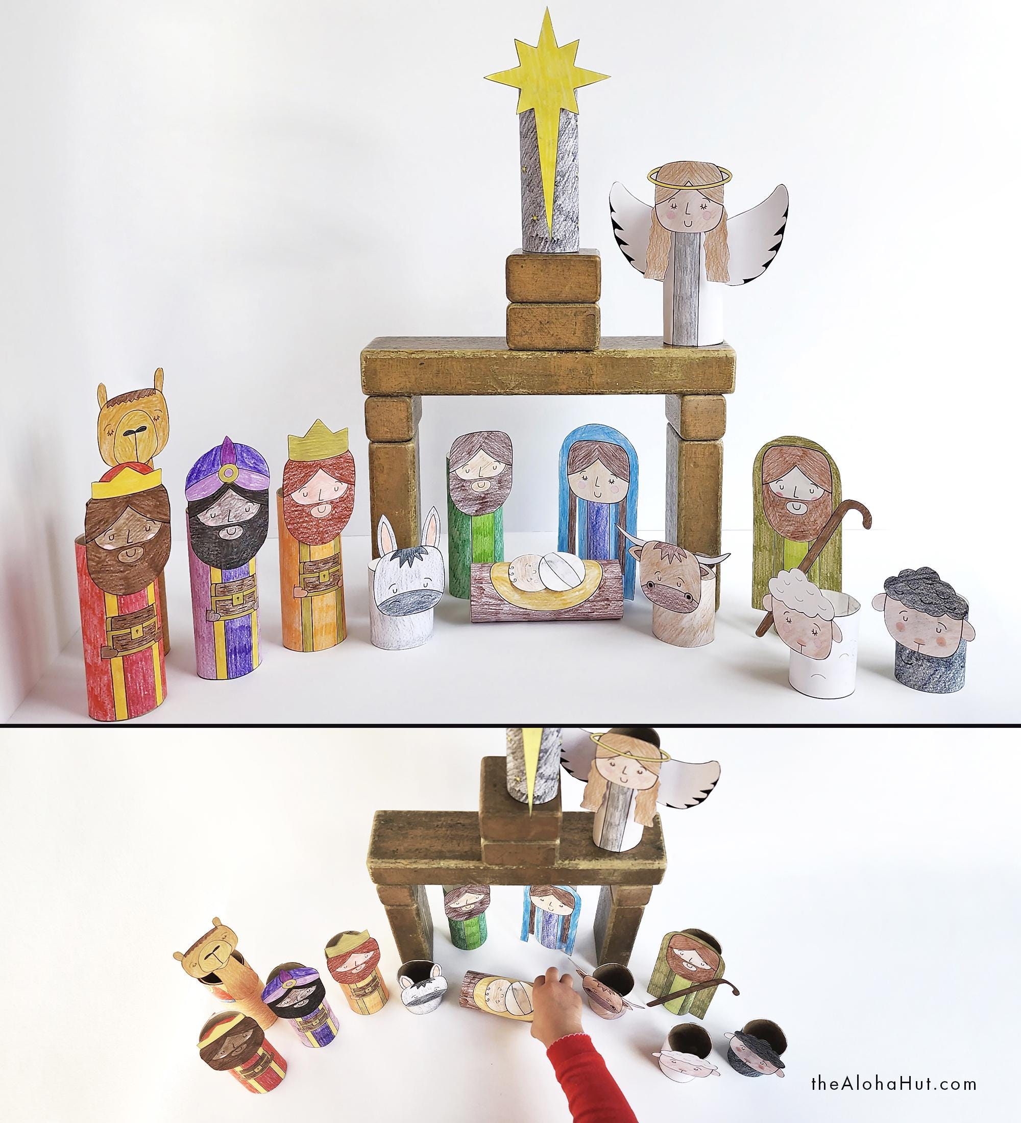 Christmas Nativity Toilet Paper Roll Craft Coloring Pages Jesus Christ ...