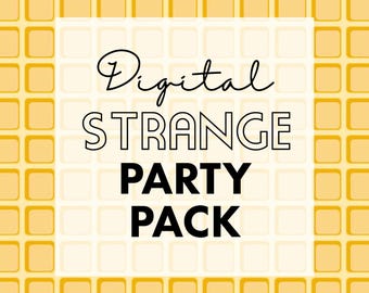 Paquete definitivo para fiestas extrañas: decoraciones, juegos, invitaciones, adornos para cupcakes, pancarta, fiesta de cumpleaños, fiesta de Halloween