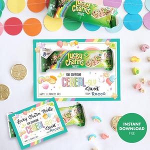 Etiqueta de presente do dia de São Patrício - Para alguém Cereal-sly Doce amigo professor aluno festa favor guloseimas cartão encantos cereal