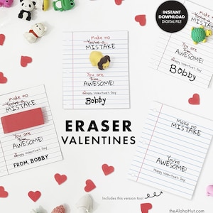 Lustig Radiergummi Valentinstag - Valentinstag Karte Geschenk Handwerk DIY Schule Klassenzimmer Party Kinder Idee vday non-candy Marker punny tween