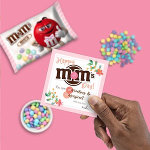 M&M Mother&#39;s Day Treat Tag Gift Idea Handout relief society primary ministering printable editable add text