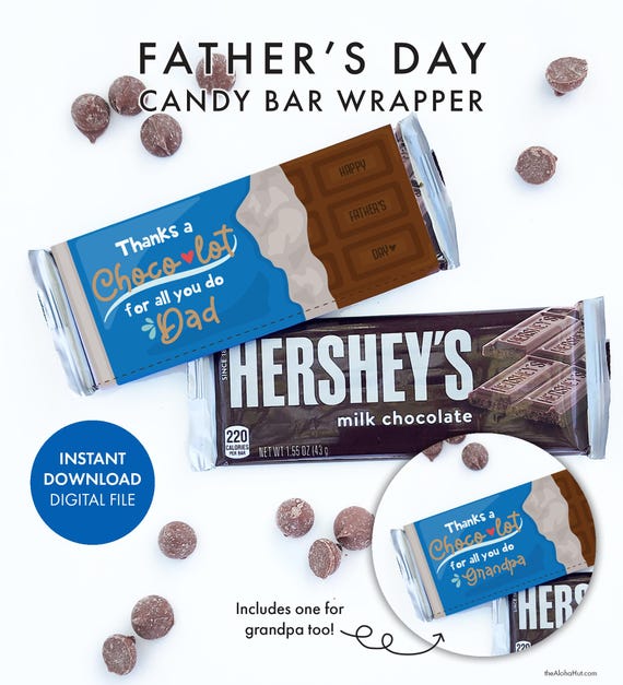 Father's Day Card Chocolate Candy Bar Wrapper Kids Gift for Dad