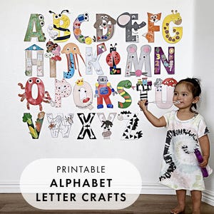 Manualidades con letras del alfabeto para niños pequeños y preescolares: hojas de trabajo educativas del abecedario, actividades para niños pequeños, LETRAS MAYÚSCULAS, educación temprana, educación en el hogar