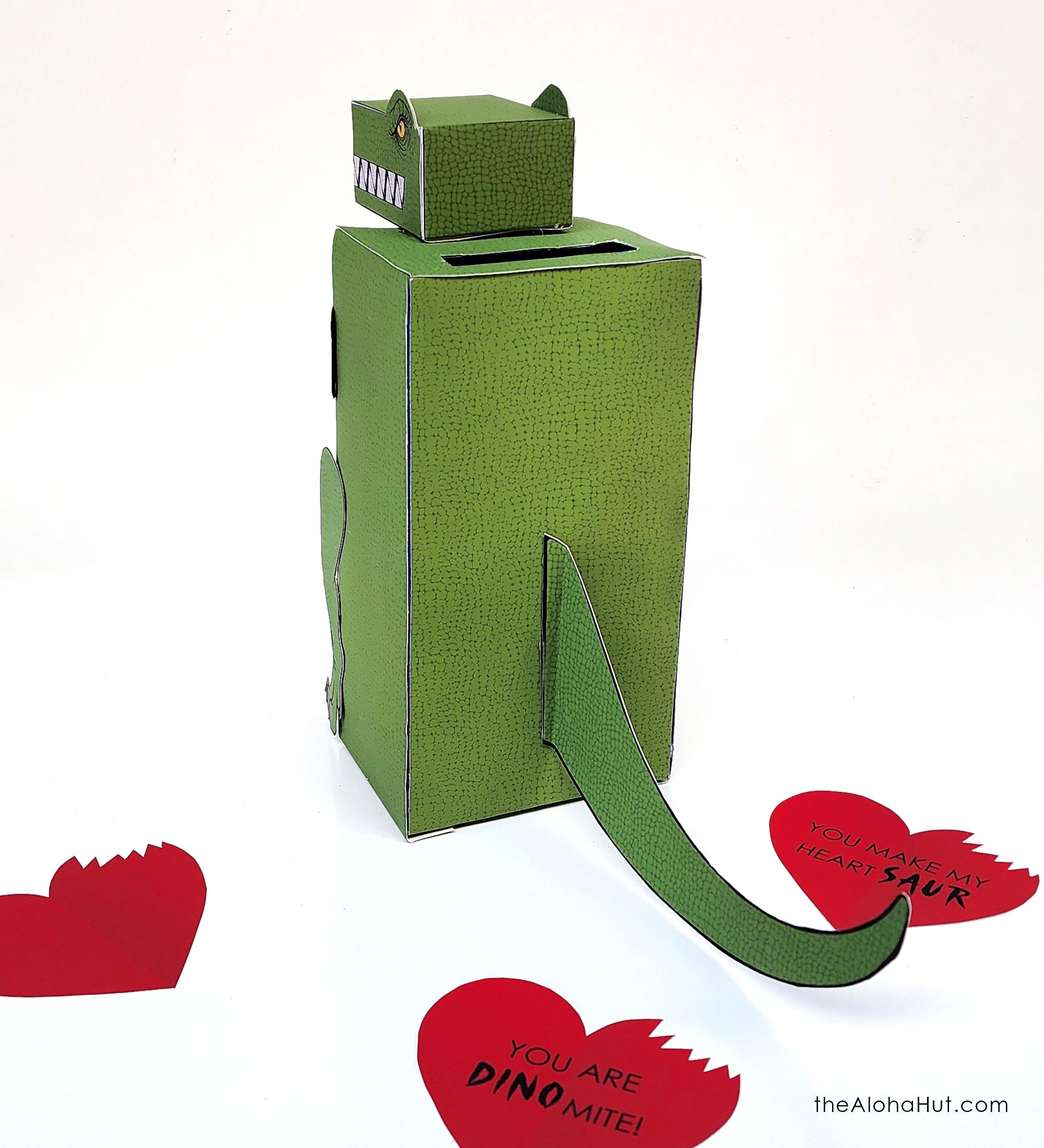T Rex Dinosaur Valentine Box - Valentine's Day Gift Craft DIY School ...