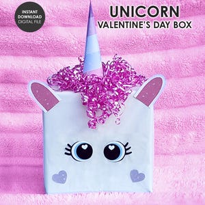 Einhorn Valentinstag Box - Valentinstag Geschenk Basteln DIY Schule Klassenzimmer Party Kinder Ideen Karte Mädchen magisch