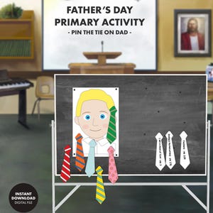 Vaderdag Primaire zangtijd Spel Speld de stropdas op Papa kinderen primaire zangtijd kerkklas voorschoolse kleuterschool homeschool lds