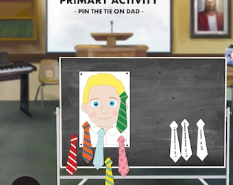 Juego de canto de la Primaria del Día del Padre: Ponle la corbata a papá. Niños, tiempo de canto de la Primaria, clase de la iglesia, preescolar, jardín de infancia, educación en el hogar, SUD.
