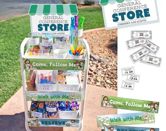 General Conference Store - Kids Activity - LDS Mormon conference cash primary packet apostles family tradition CFM FHE Come Follow Me Jesus