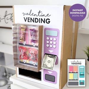 Boîte Saint-Valentin pour distributeur automatique - Carte cadeau pour la Saint-Valentin Artisanat DIY École Salle de classe Fête Carte d'idées pour enfants vday