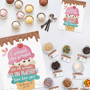 Idea per la settimana di apprezzamento degli insegnanti del bar del gelato - Cartelli ed etichette alimentari, cartelli, personale, infermiere, dipendente, grazie, gelato, bar