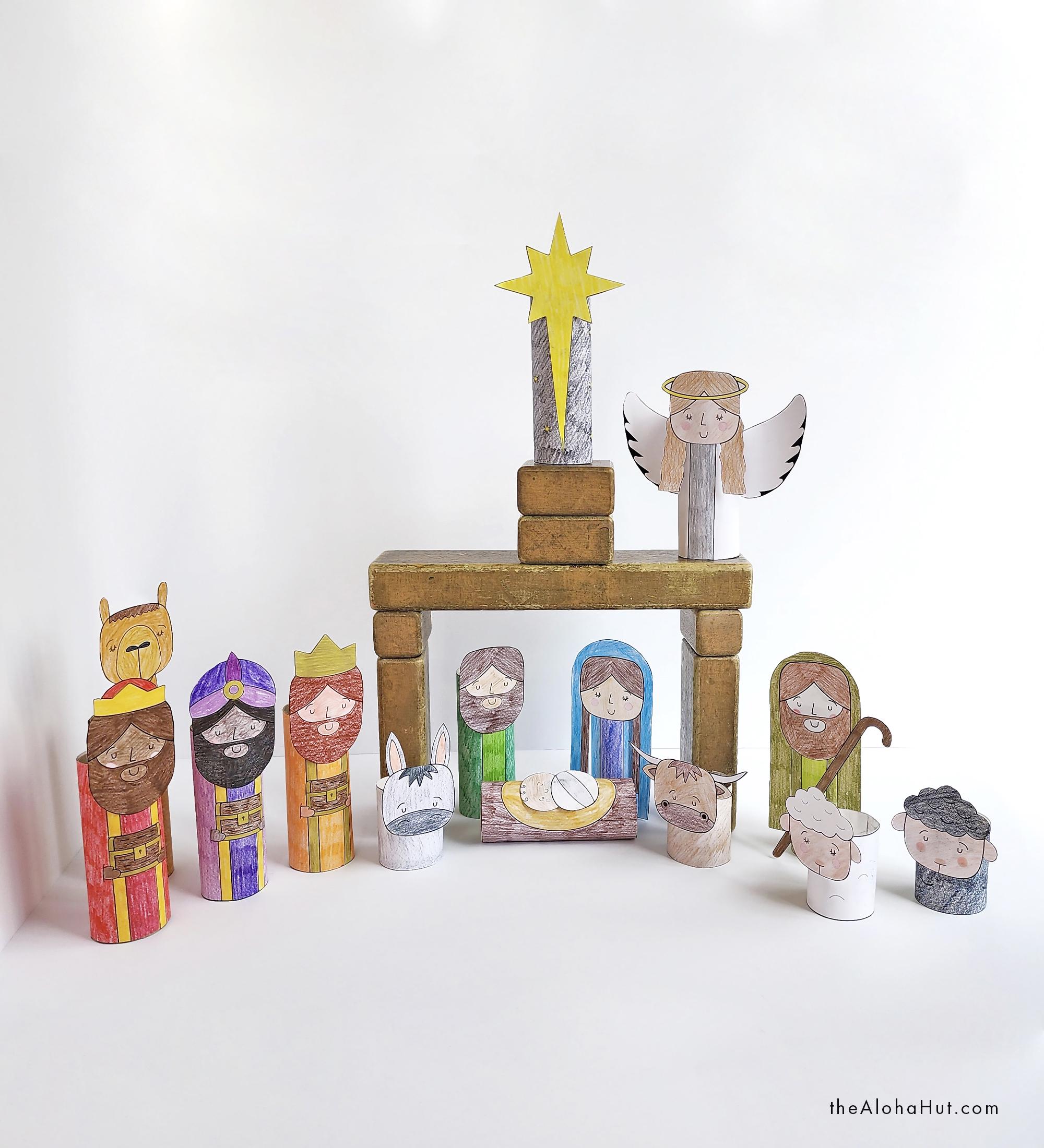 Christmas Nativity Toilet Paper Roll Craft Coloring Pages Jesus…