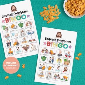 General Conference Bingo - Kids Activity - LDS Mormon primary game apostles family tradition CFM FHE Come Follow Me Jesus