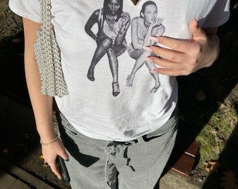 Supermodel Graphic-Print Women's Tee, Stargirl Top, Kate Moss, Aesthetic, Trendy Shirt, Y2k Fashion, Cotton T-shirt