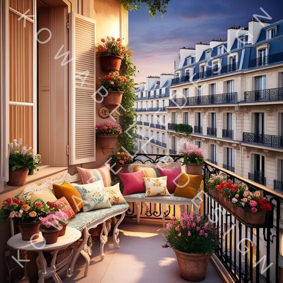 Romantic French Balcony 10 Jpgs High Resolution | Wall Art, Card
