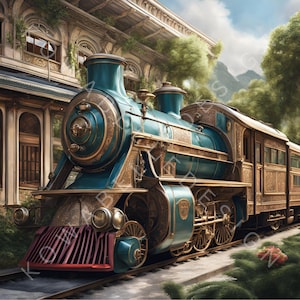 Vintage Train Orient Express 10 fichiers JPG aquarelle haute résolution Journalisation indésirable, Scrapbooking, Fantastique, Shabby Chic | Licence commerciale