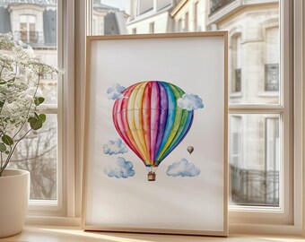 Hot Air Balloon Nursery Print | PRINTABLE Wall Art | Nursery Decor | Baby Room Art | Instant Download