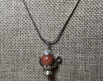 Teapot Necklace *S11* Goldstone