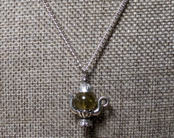 Teapot Necklace *S7* Green Garnet