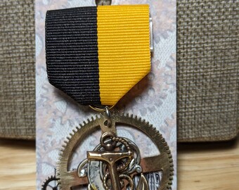 Steampunk Admiral's Medal - Black/Gold