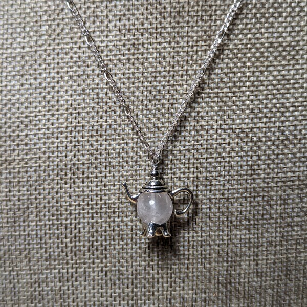 Teapot Necklace *S9* Rose Quartz