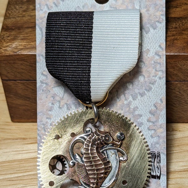 Steampunk Submariner's Medal - Black and White