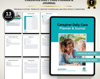 Caregiver Daily Planner: Patient Care Log & Medication Tracker (Printable PDF)