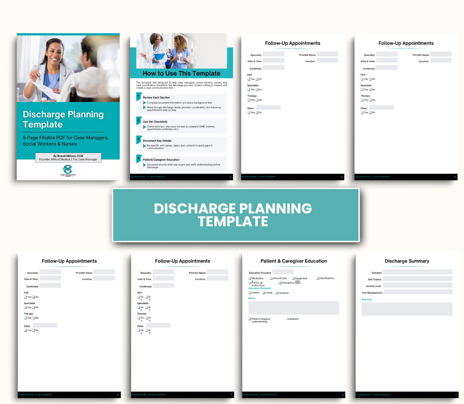 Hospital Discharge Planning Template: Medical PDF Worksheet - Etsy