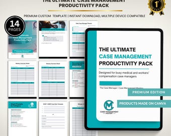 Case Management Productivity Pack: Workflow Organizer (Digital Download, Editable PDF)