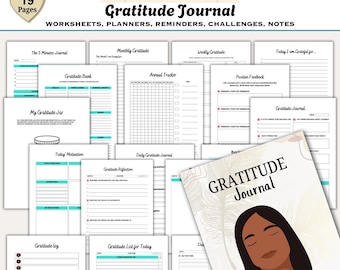 Gratitude Journal: Daily Reflection Notebook (Digital Download)