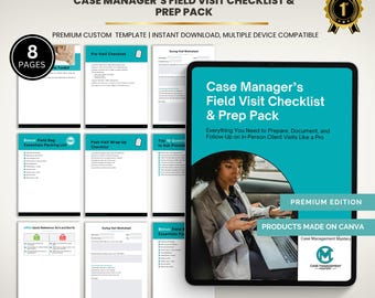 Case Manager Field Visit Checklist: Social Worker Prep Pack (Digital Download