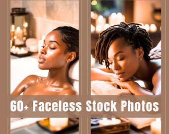 Luxury Spa Stock Images: Melanin-Rich Women, Branding & Content