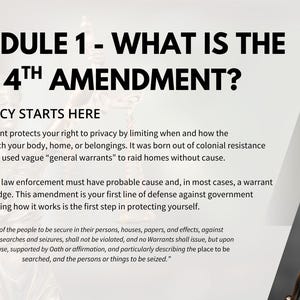 Understanding the 4th Amendment: Course + Printable Cheat Sheet ...
