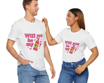 T-shirt à manches courtes pour la Saint-Valentin - Serez-vous ma Valentina ?