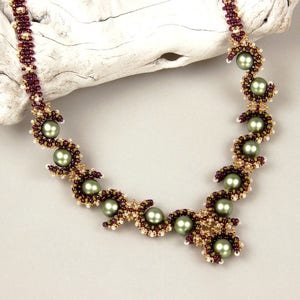 Mermaid Scrolls (beaded necklace)/ PDF file