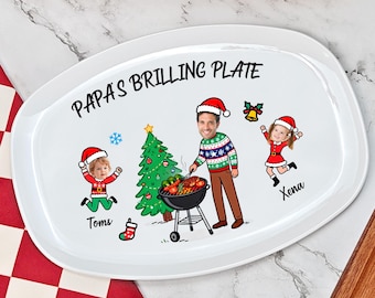 Personalized Dad's Grilling Plate, Custom Photo Baking Tray