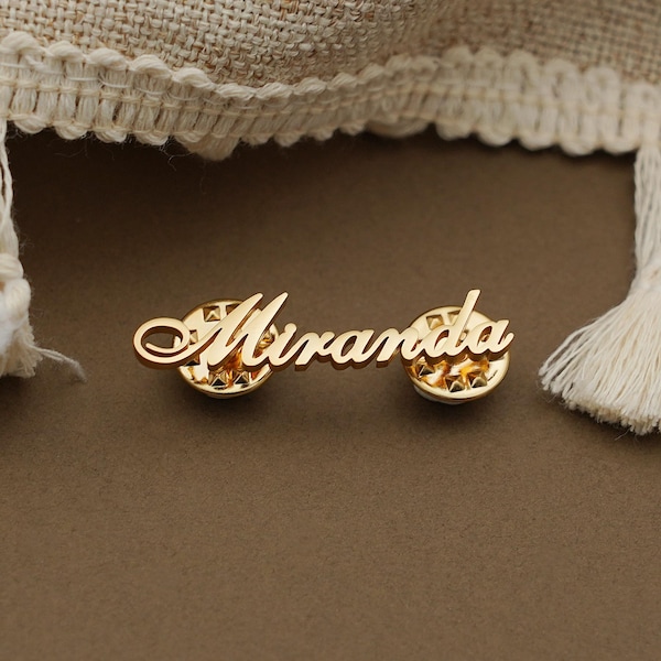 Personalized Name Brooch: Handmade Custom Word Pin