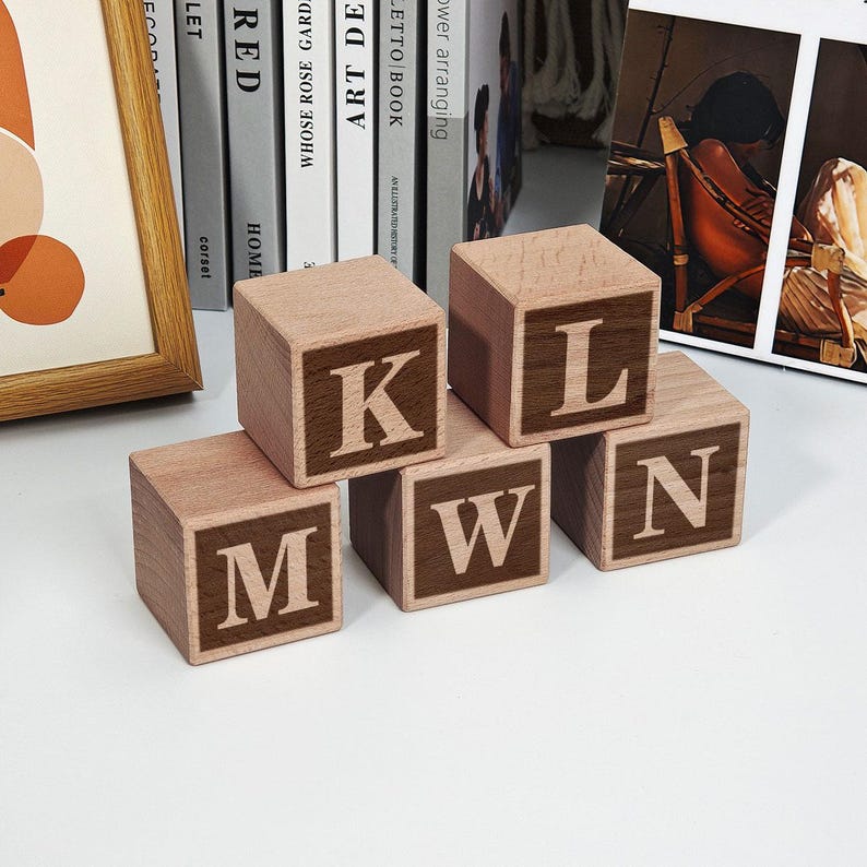 Personalized Wooden Building Blocks - Custom Nursery Decor, Newborn ...