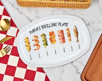 Assiette barbecue personnalisée - plateau nominatif personnalisé, cadeau de fête des pères pour les amateurs de barbecue