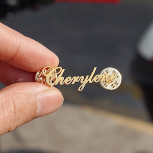 Broche con nombre personalizado, pin con nombre personalizado, insignia inicial, pin con letra de solapa, regalo del Día de la Madre, regalo de mujer, regalo de cumpleaños, regalo de fiesta