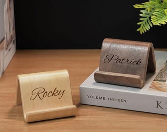 Personalized minimalist phone stand, customized name gift, desktop decoration