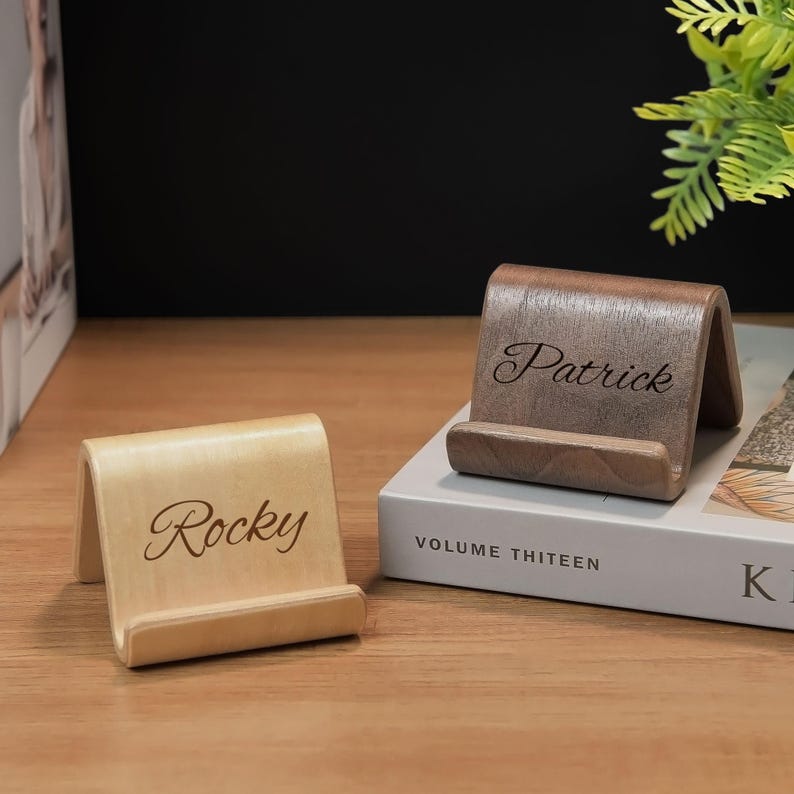 Personalization Stand Personalized Minimalist Phone Stand, Customized Name Gift, Desktop ...
