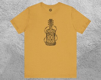 Three Chords & The 100 Proof Tee - Vinyl and Whiskey Lover's Graphic Shirt