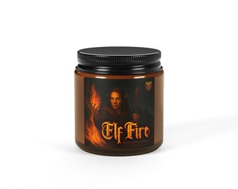 Elf Fire Scented Soy Candle, Eco-Friendly Fantasy Candle for Gamers, Metalheads, D&D Fans, and Lovers of Magic and Rock