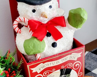 Frosty In The Box Whimsical Holiday Decor