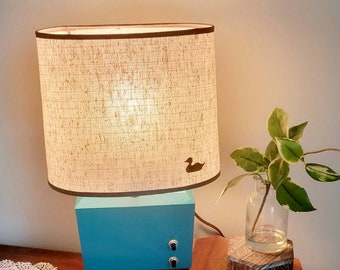 RARE Vintage Teal Hotel Bedside Hi / Low Lamp by The Hotel Corporation MCM / Retro Hotel Lighting