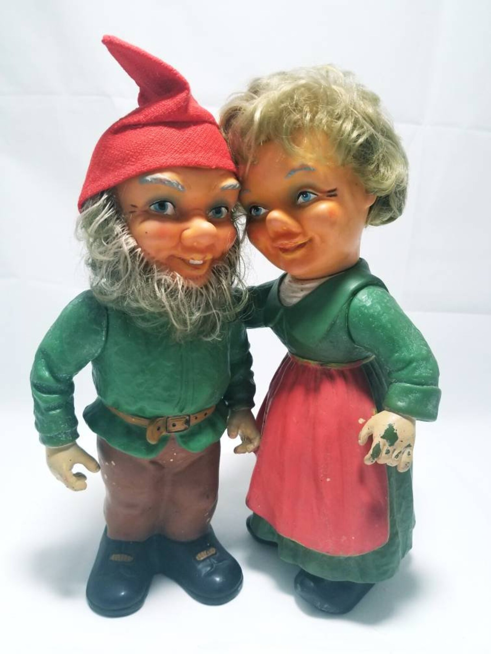 RARE Heissner Gnome Elf Man and Women Marked 900 and 901 West Germany