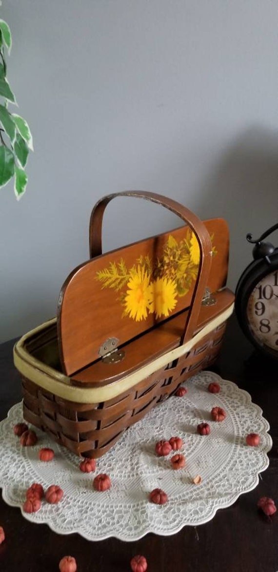 Vintage Basket Purse w/ Applique - image 7